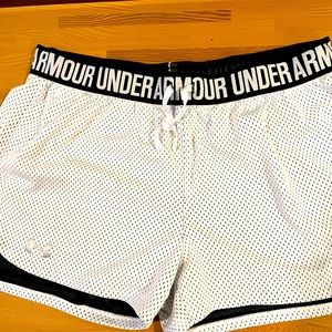 UA white athletic shorts size medium